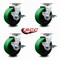 Service Caster 5 Inch Green Poly on Cast Iron Swivel Caster Set with Roller Bearings and Brakes SCC-20S520-PUR-GB-TLB-4 - alternate 6